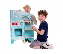 Vaikiška medinė virtuvėlė su priedais | Blue Kitchen | Classic World CW4157